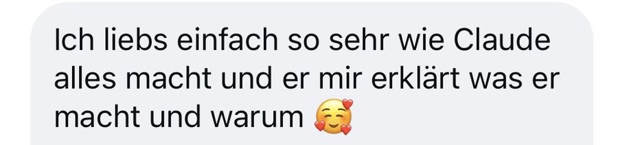 Kundinnennachricht: Claude erklärt mir, was er macht und warum