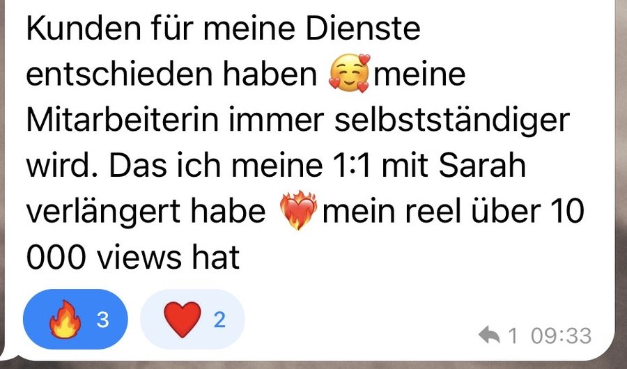 Kundinnennachricht: Kunden entscheiden sich, Reel mit über zehntausend Views