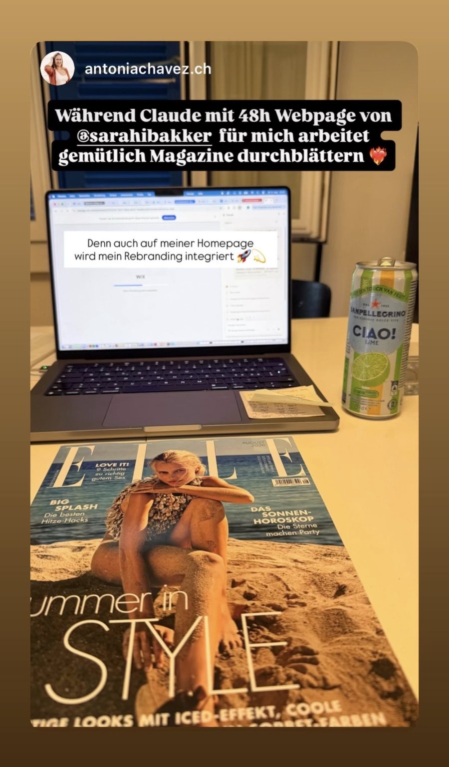 Story einer Kundin, während ihre Website in 48 Stunden entsteht